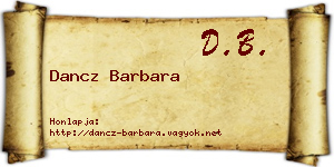 Dancz Barbara névjegykártya